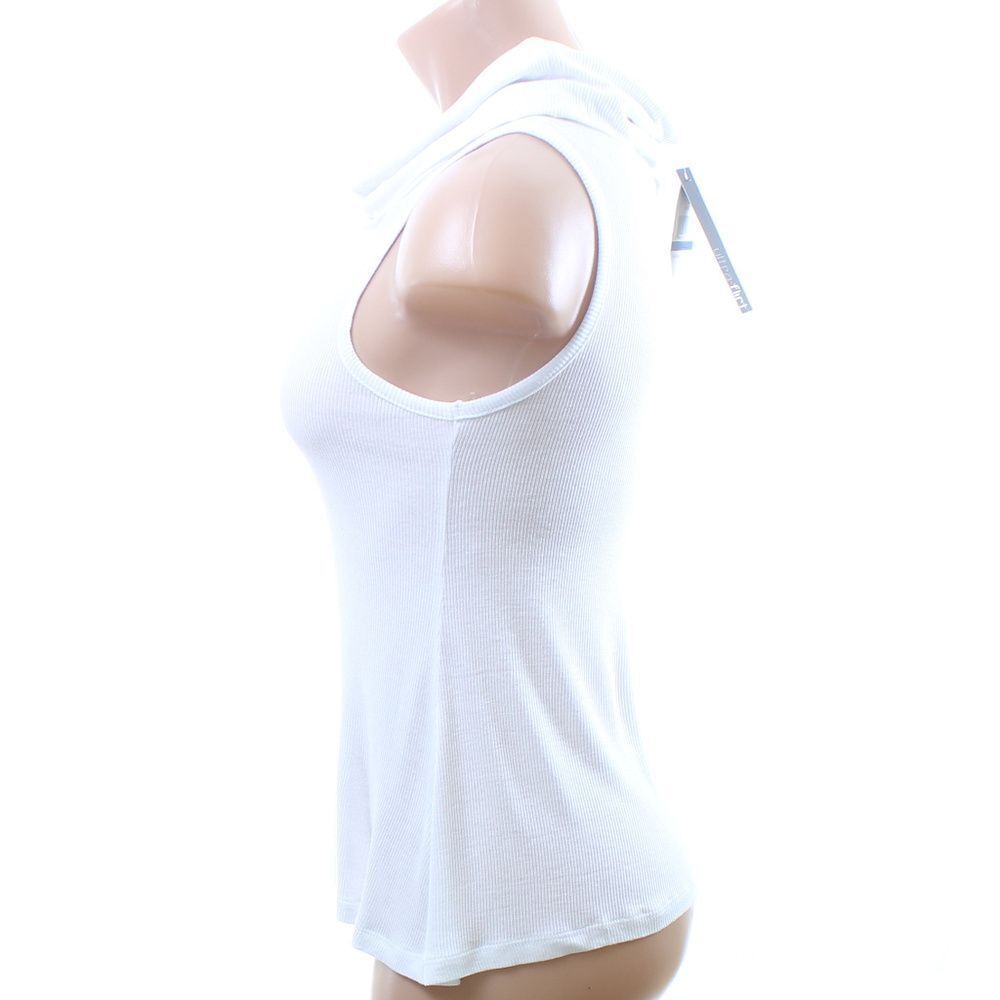 Ultra Flirt White Ribbed Sleeveless Cowl Neck Top Juniors Size XL - Picture 5 of 6